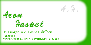 aron haspel business card